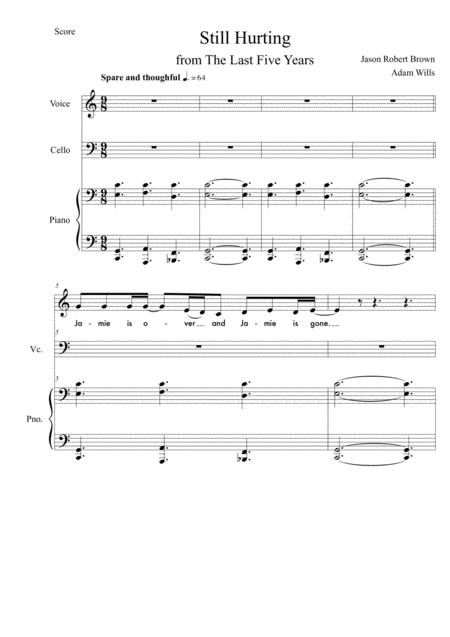 Free Sheet Music Still Hurting Voice Piano And Cello