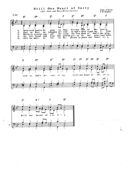 Still One Heart Of Unity Sheet Music