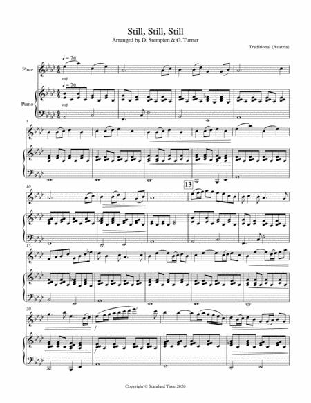 Still Still Still For Flute Solo With Piano Accompaniment Austrian Christmas Carol Sheet Music