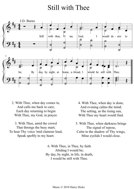 Free Sheet Music Still With Thee A New Tune To A Wonderful Old Hymn