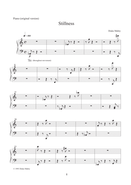 Stillness Sheet Music