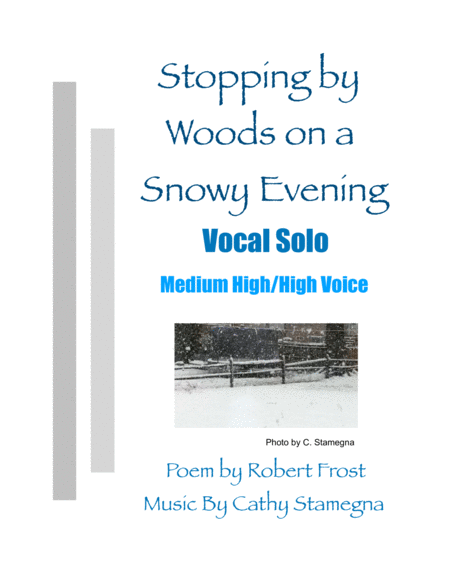 Stopping By Woods On A Snowy Evening Vocal Solo Medium High High Voice Piano Accompaniment Sheet Music