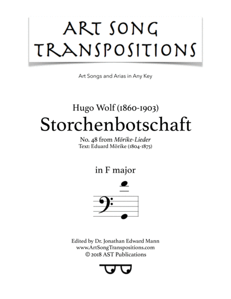 Storchenbotschaft F Major Bass Clef Sheet Music