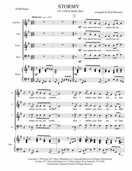 Free Sheet Music Stormy Satb Piano Acc