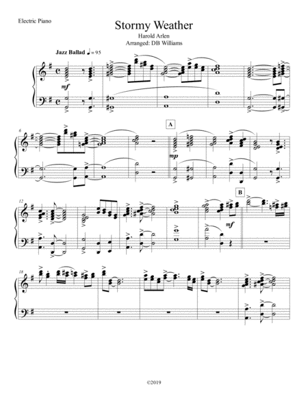 Free Sheet Music Stormy Weather Strings Electric Piano