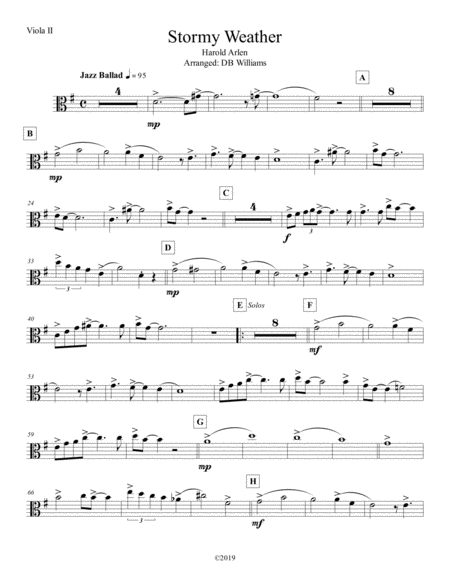 Free Sheet Music Stormy Weather Viola 2