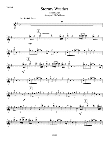 Stormy Weather Violin 1 Sheet Music