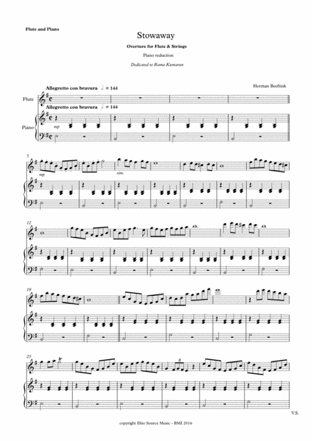 Stowaway For Flute And Strings Sheet Music