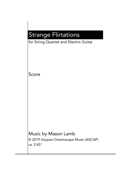 Strange Flirtations Sheet Music