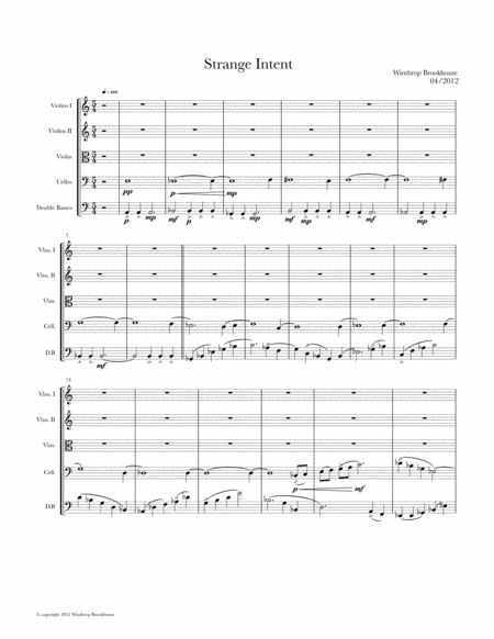 Free Sheet Music Strange Intent