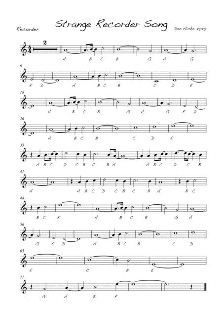 Strange Recorder Song Sheet Music