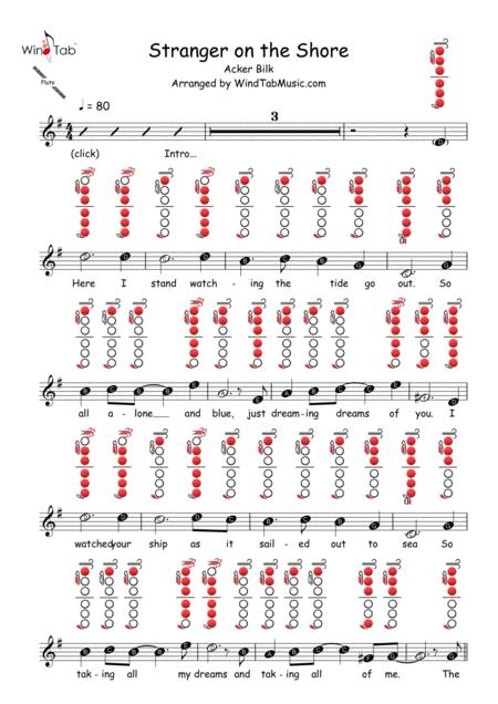 Free Sheet Music Stranger On The Shore Flute Sheet Music Tab