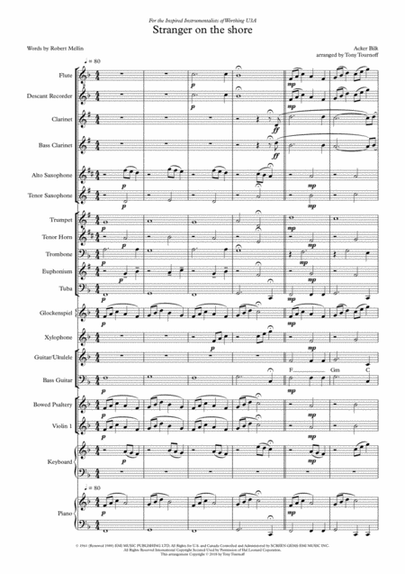 Stranger On The Shore Mixed Ensemble Sheet Music