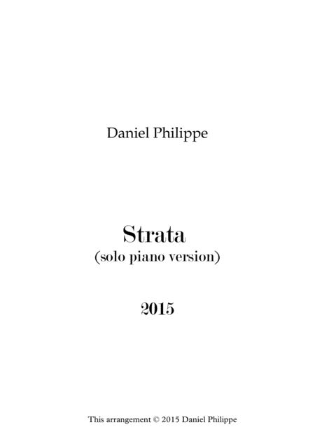 Strata Solo Piano Version Sheet Music