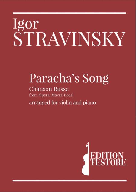 Stravinski Igor Parachas Song From Mavra Arranged For Violin And Piano Chanson Russe Sheet Music