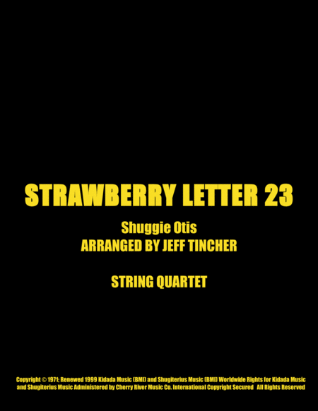 Strawberry Letter 23 Sheet Music
