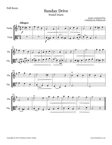 Free Sheet Music Strepitoso Violin Method Pocket Duets For Violin Viola