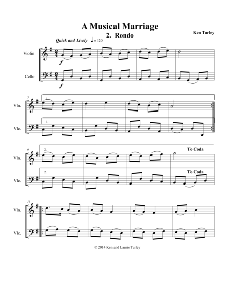 String Duo No 2 From A Musical Marriage Rondo Sheet Music