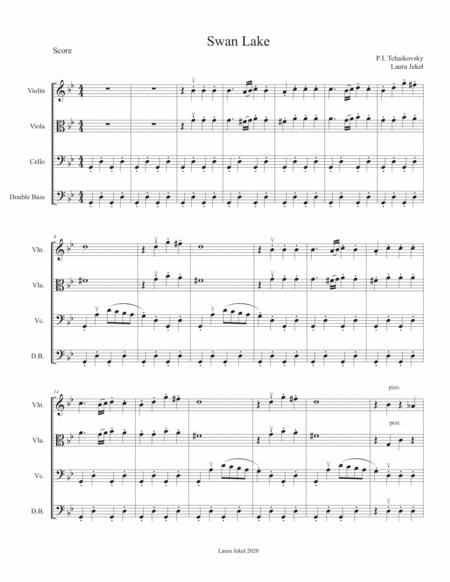 String Orchestra Arrangement Of Dance Of The Little Swans From Swan Lake By Tchaikovsky Sheet Music