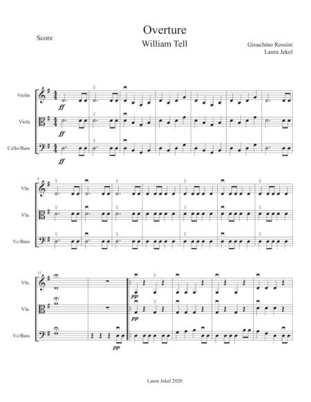 Free Sheet Music String Orchestra Arrangement Of Overture From William Tell By Gioachino Rossini