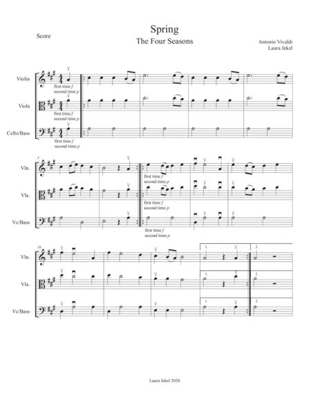 Free Sheet Music String Orchestra Arrangement Of Spring From The Four Seasons By Vivaldi