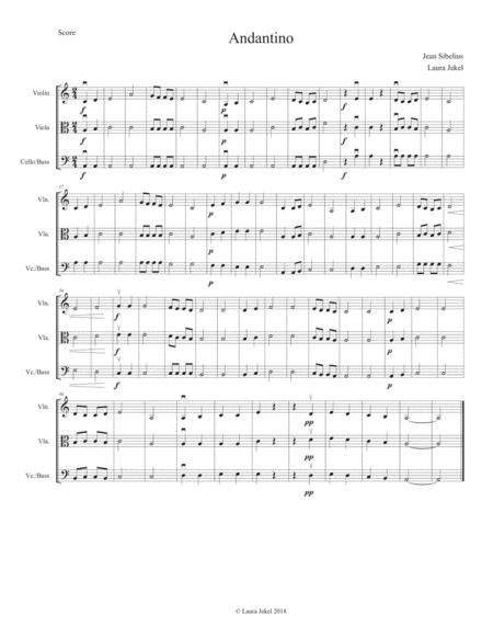 String Orchestra Arrangement Of Symphony No 3 Movement 2 By Sibelius Sheet Music