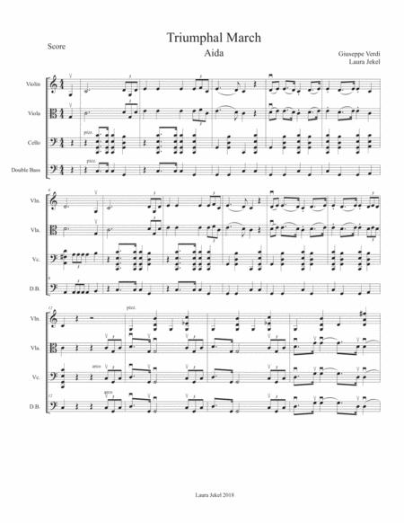 String Orchestra Arrangement Of Triumphal March From Aida By Verdi Sheet Music