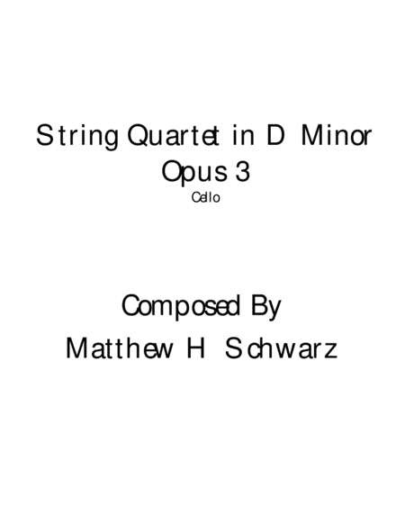 String Quartet 1 In D Minor Cello Sheet Music