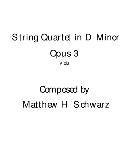 String Quartet 1 In D Minor Viola Sheet Music