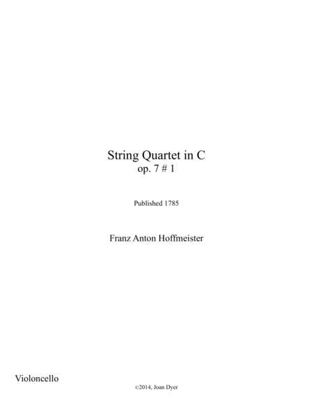 Free Sheet Music String Quartet In C Major Op 7 No 1 Cello