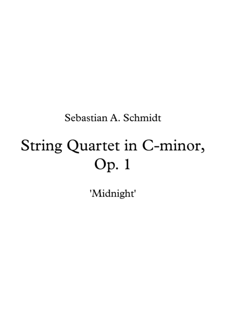 String Quartet In C Minor Op 1 Midnight Sheet Music