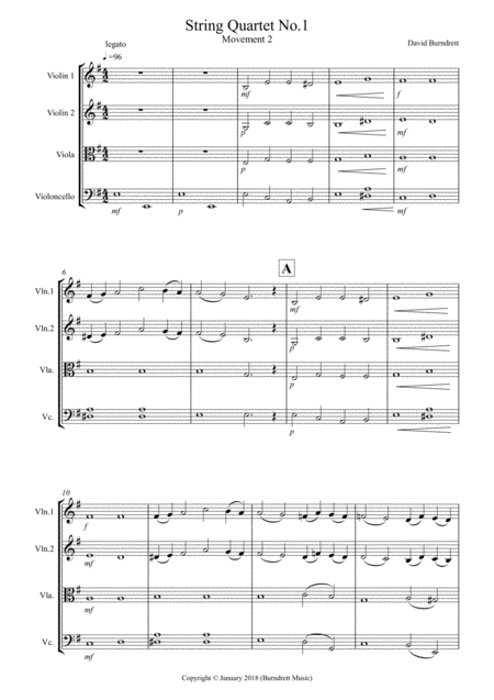 String Quartet No 1 Movement 2 Sheet Music