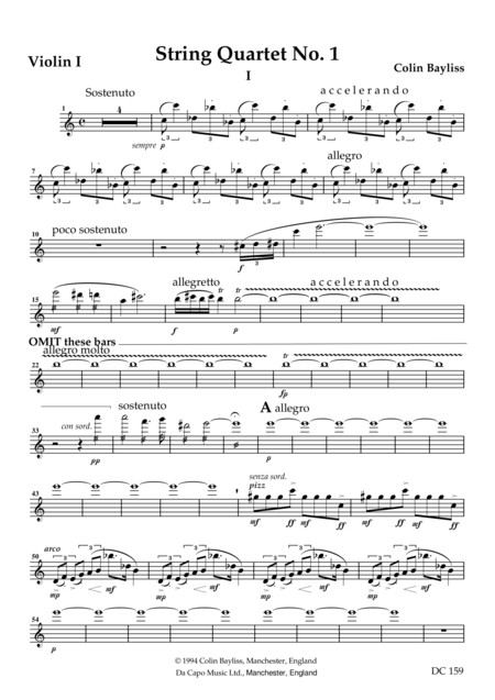 Free Sheet Music String Quartet No 1 Parts