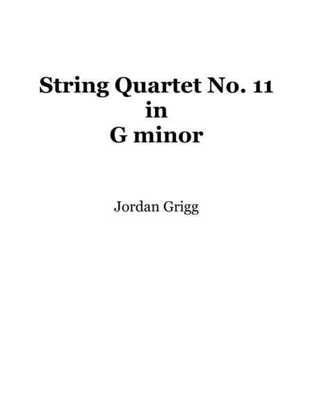 String Quartet No 11 In G Minor Sheet Music