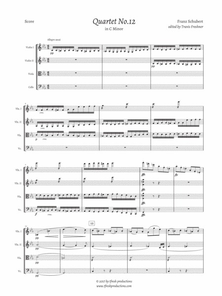 String Quartet No 12 Sheet Music