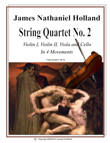 String Quartet No 2 In 4 Movements Music By American Composer James Nathaniel Holland Sheet Music