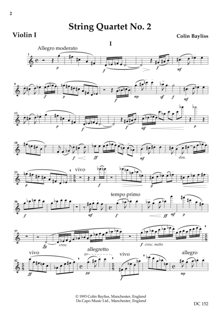 Free Sheet Music String Quartet No 2 Parts