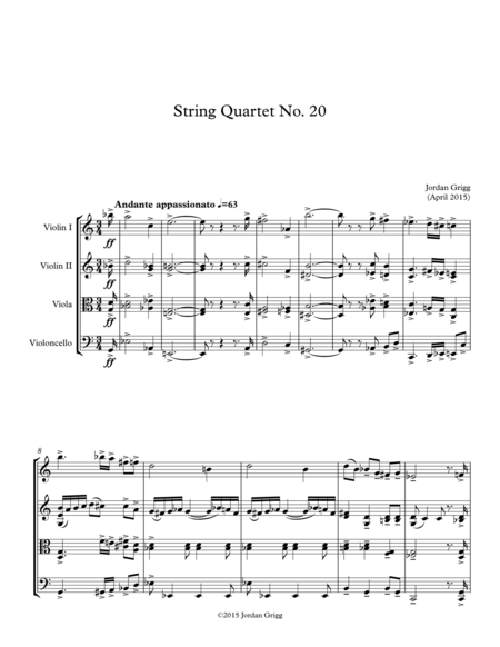 Free Sheet Music String Quartet No 20