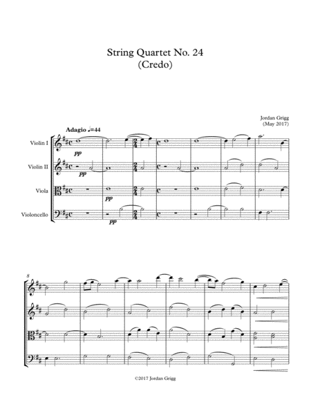 Free Sheet Music String Quartet No 24 Credo
