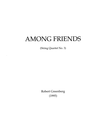 String Quartet No 3 Among Friends Sheet Music