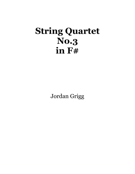 String Quartet No 3 In F Sharp Sheet Music