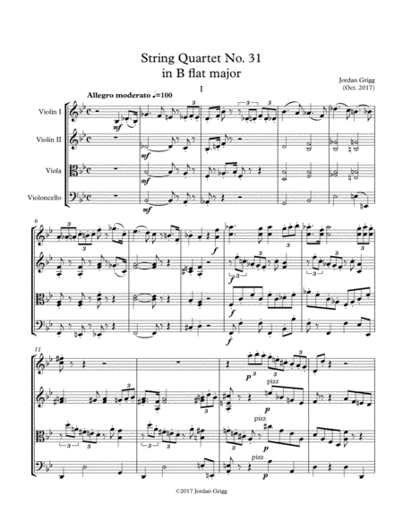 Free Sheet Music String Quartet No 31 In B Flat Major