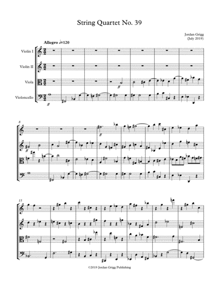 String Quartet No 39 Sheet Music