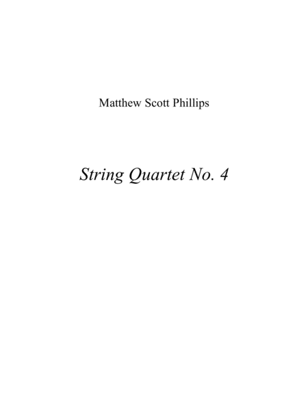 String Quartet No 4 Movement 1 Sheet Music