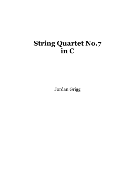 Free Sheet Music String Quartet No 7 In C Score And Parts