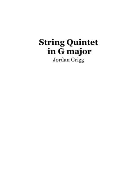 Free Sheet Music String Quintet In G Major