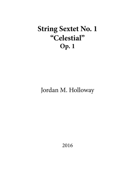 String Sextet No 1 Celestial Op 1 Sheet Music