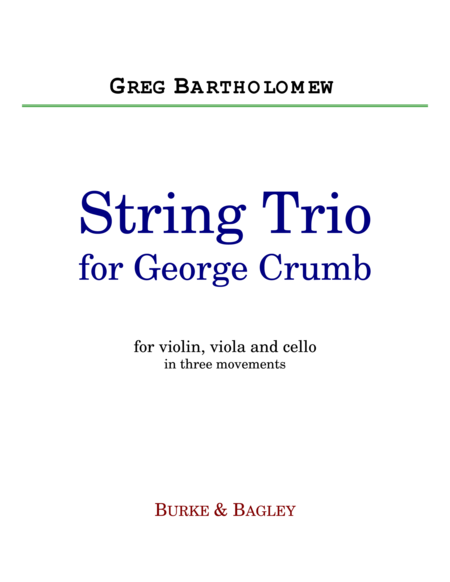 String Trio For George Crumb Sheet Music