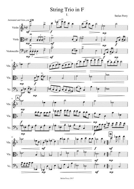 String Trio In F I Sheet Music