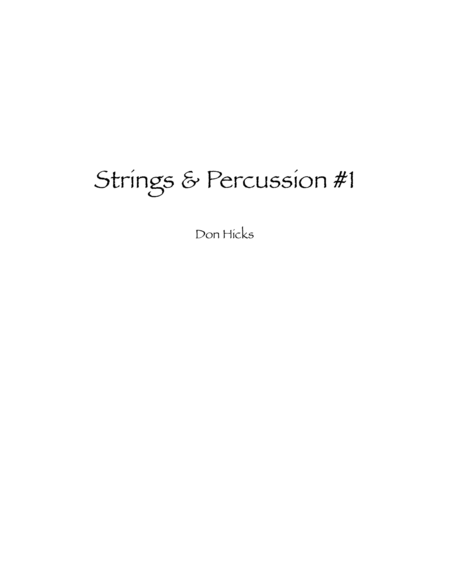 Strings Percussion 1 Sheet Music